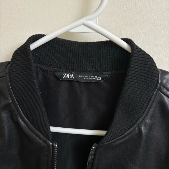 Zara Fuax Leather Bomber Jacket - Picture 2 of 2